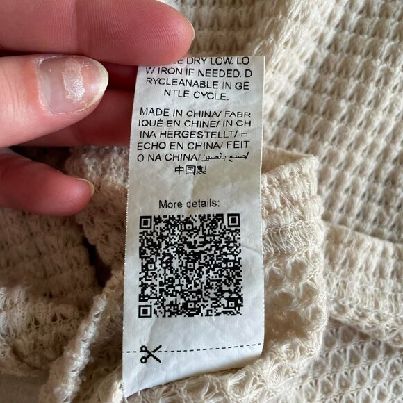 Cream Waffle Knit Cropped Top – Size M - Picture 7 of 8